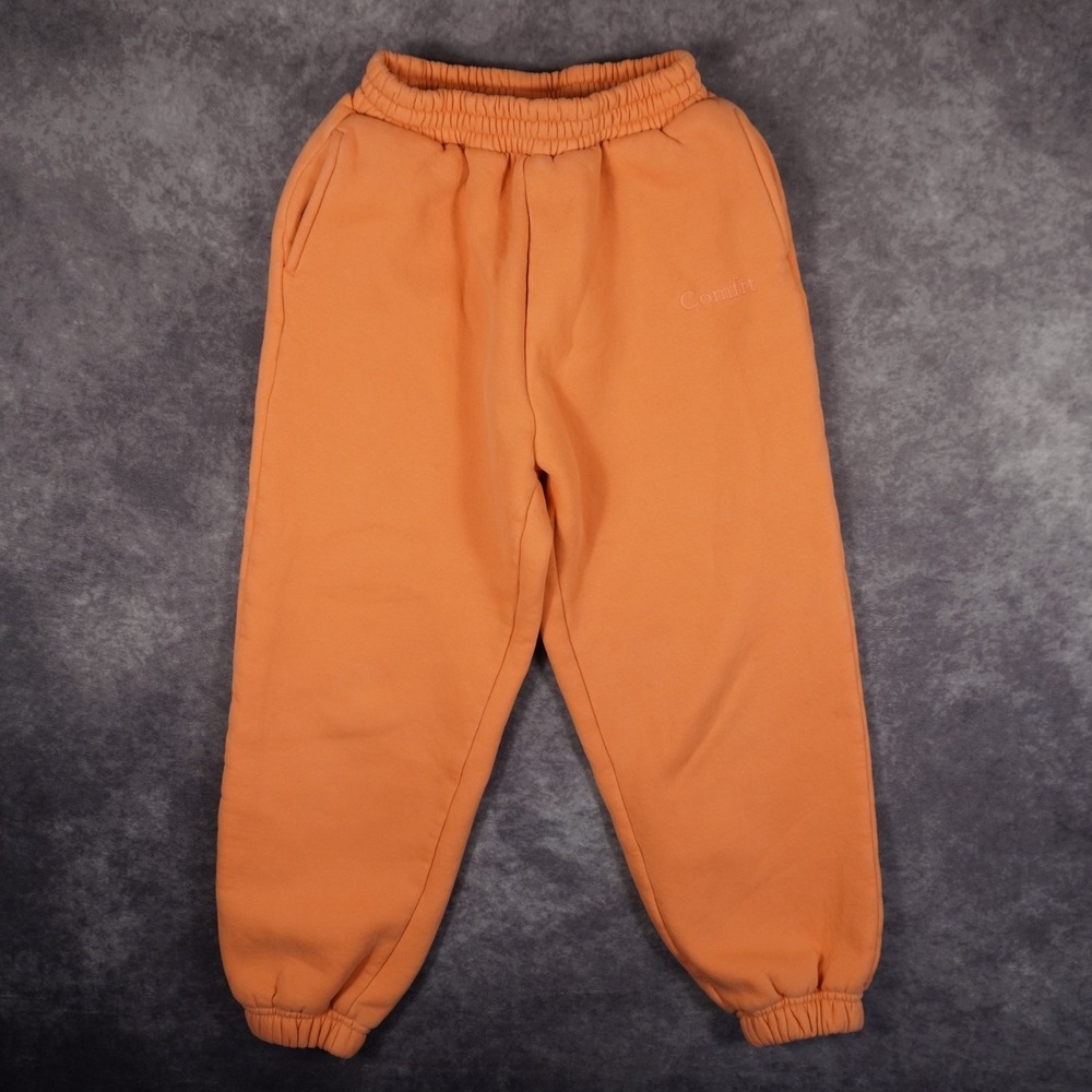 Comfrt Unisex Medium Orange Peach Jogger Sweatpants Stretch Pockets